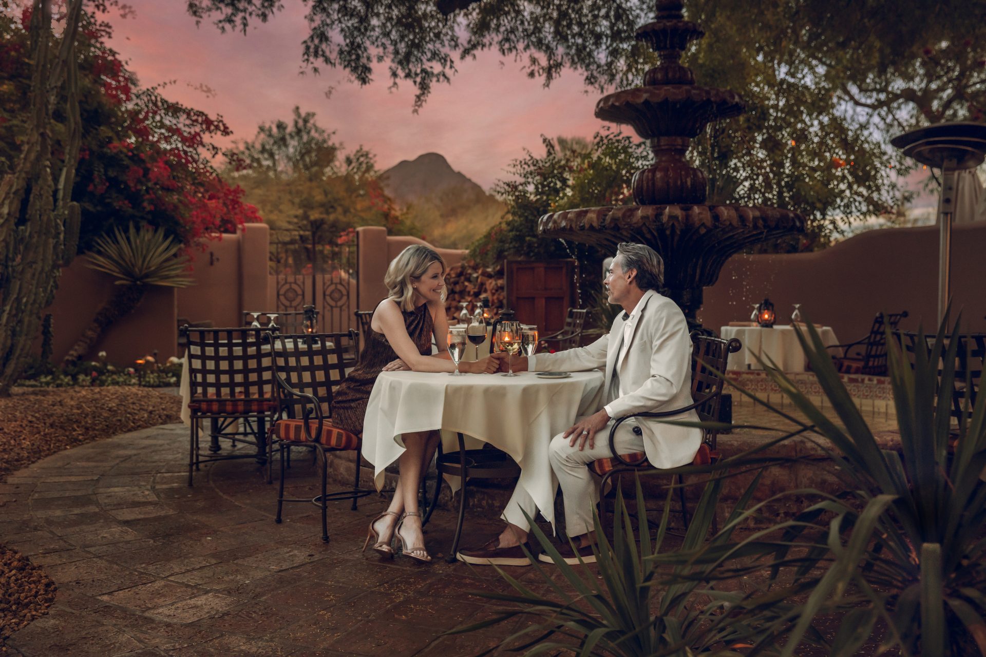 Couple enjoying a dining moment at LON's.